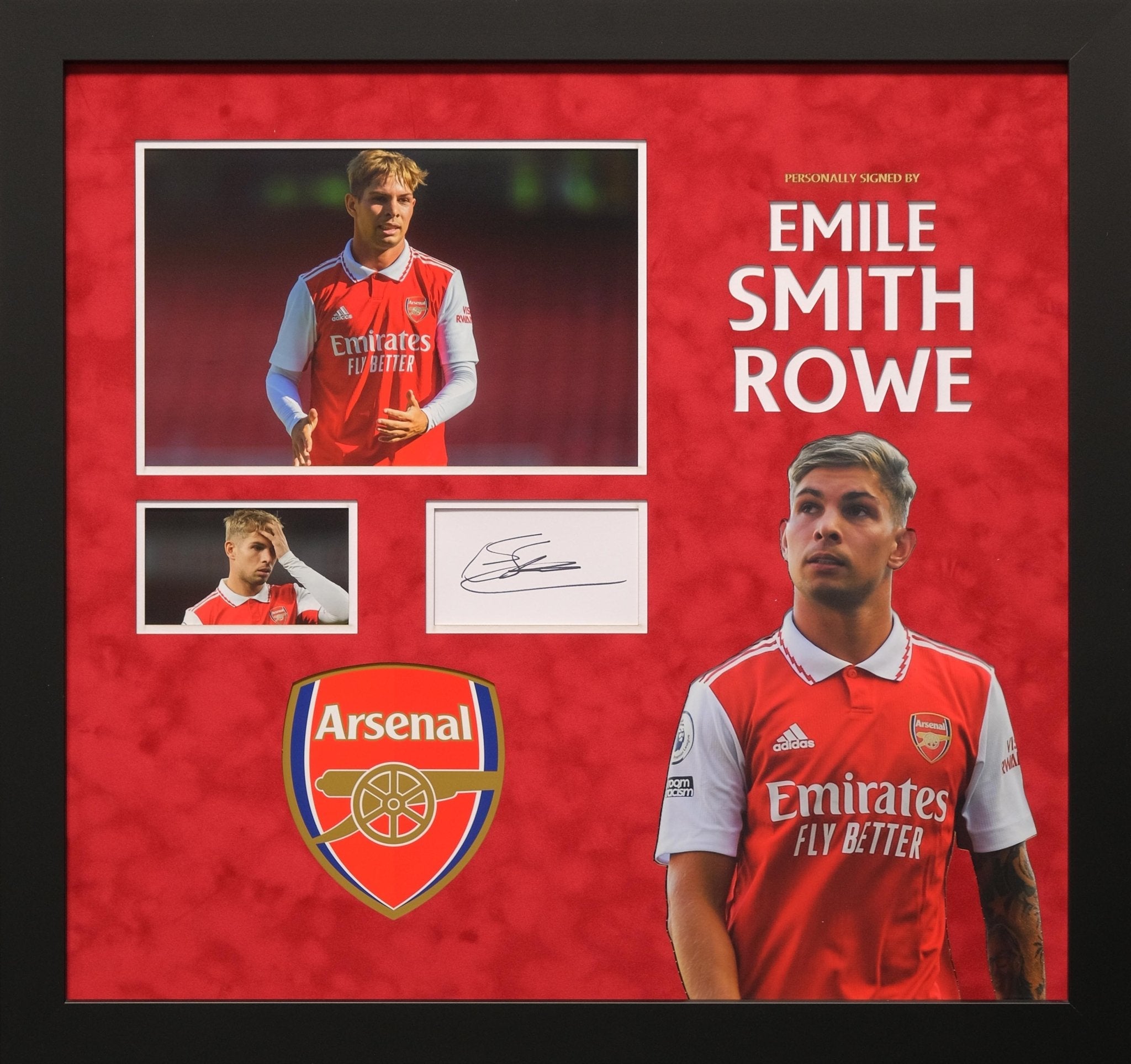 Emile Smith Rowe Signed White Card Display - Memorabilia Framers Shop